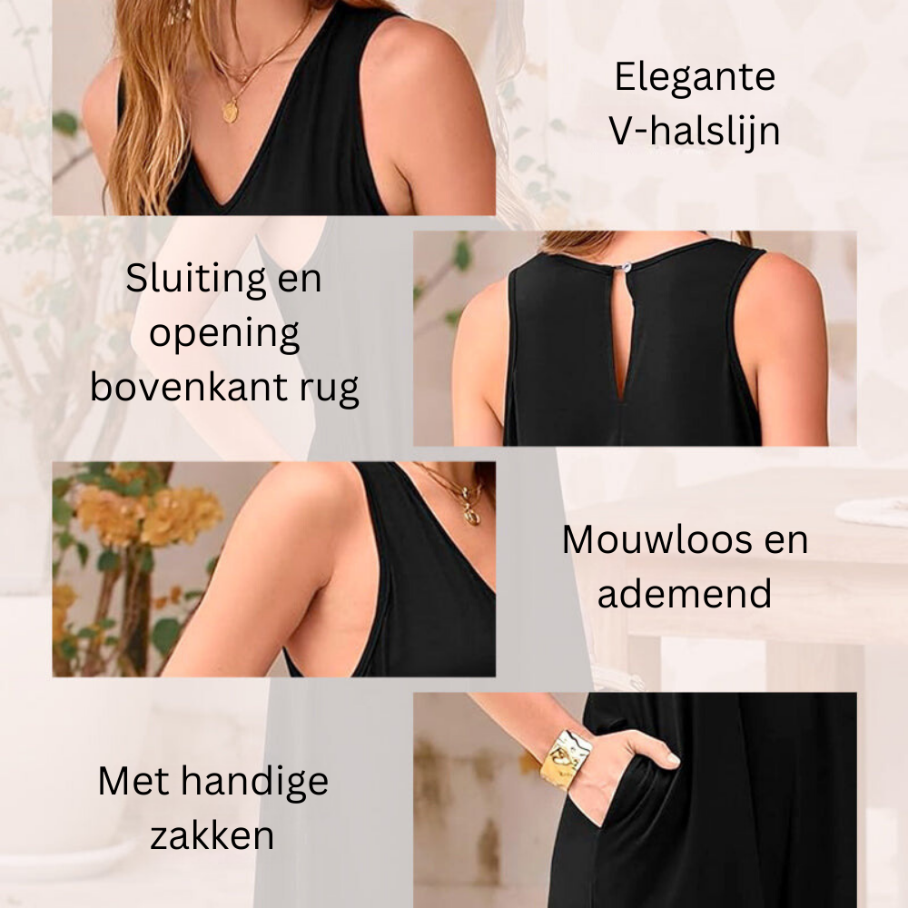 Klassieke V-hals jumpsuit