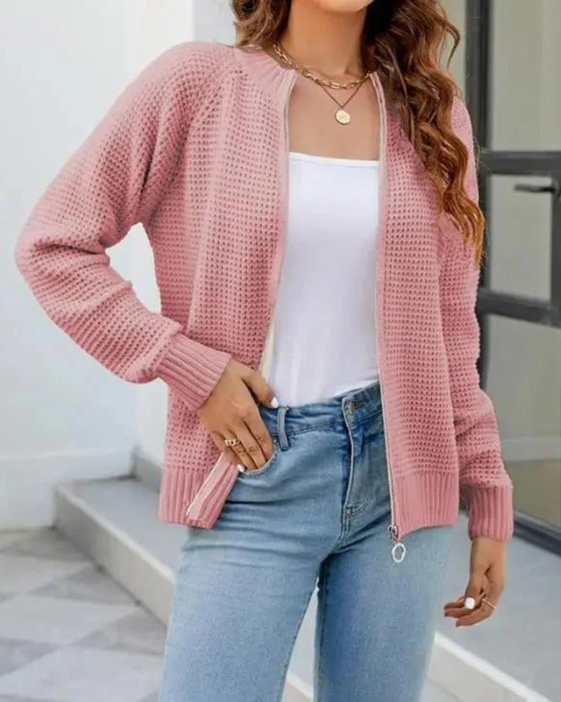 Lichte cardigan met wafeltextuur