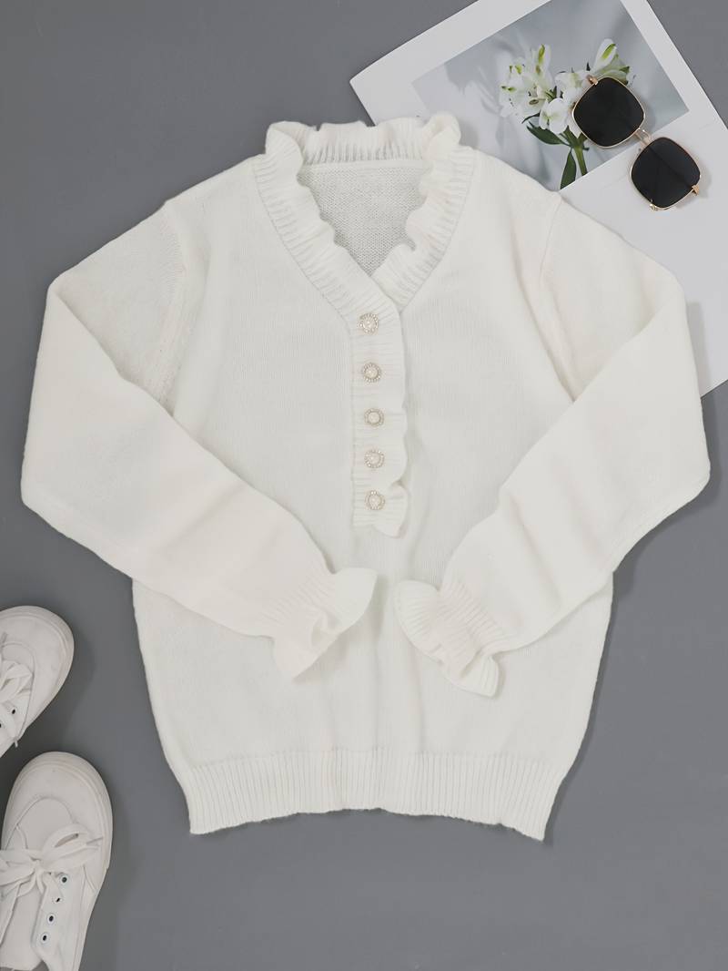 Elegante sweater met pareldetail