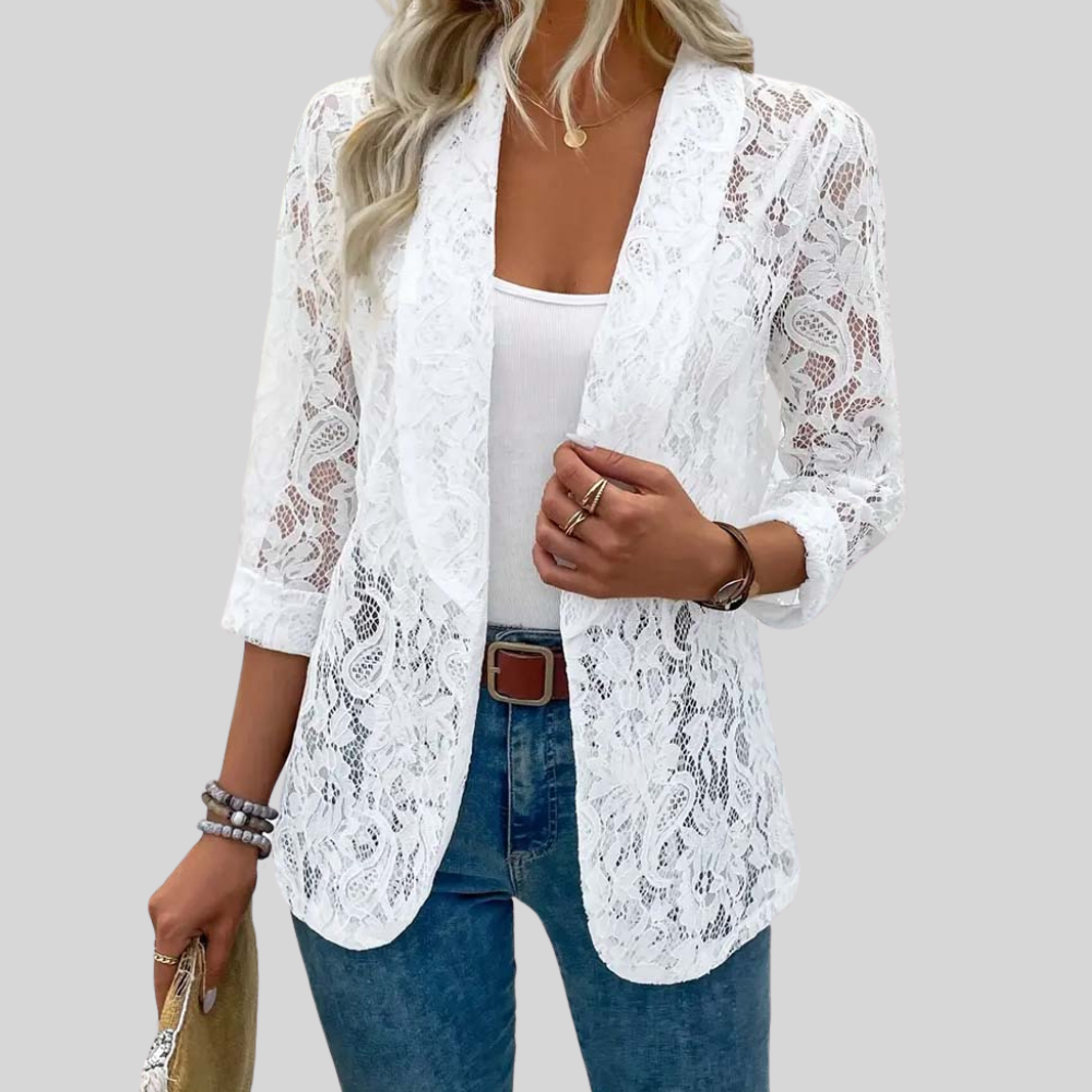 Elegante bebloemde blazer